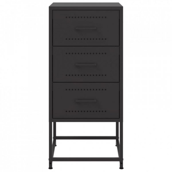 Szafki nocne, 2 szt., czarne, 36x39x78 cm, stal