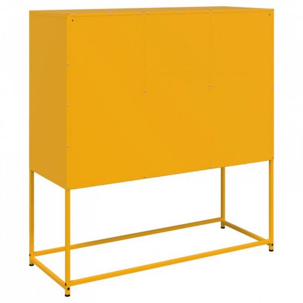 Szafka, musztardowa, 100,5x39x107 cm, stal