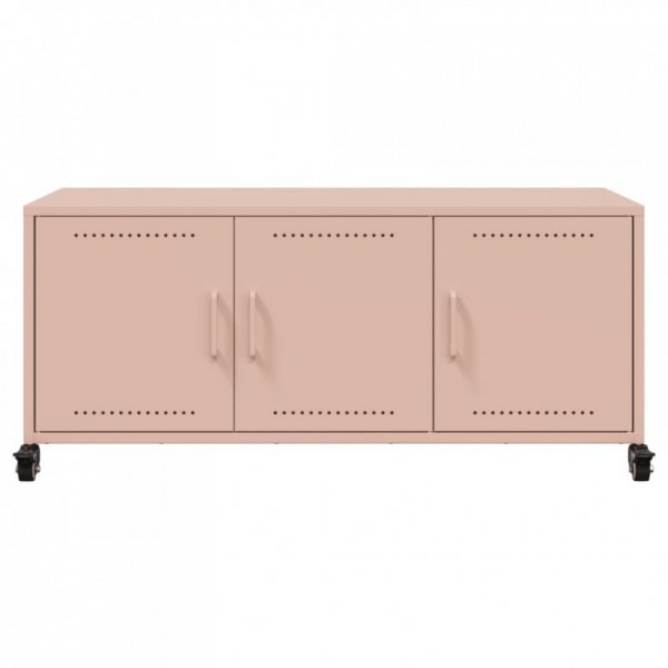 Szafka RTV, różowa, 100,5x39x43,5 cm, stal