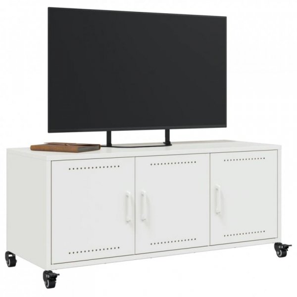 Szafka RTV, biała, 100,5x39x43,5 cm, stal
