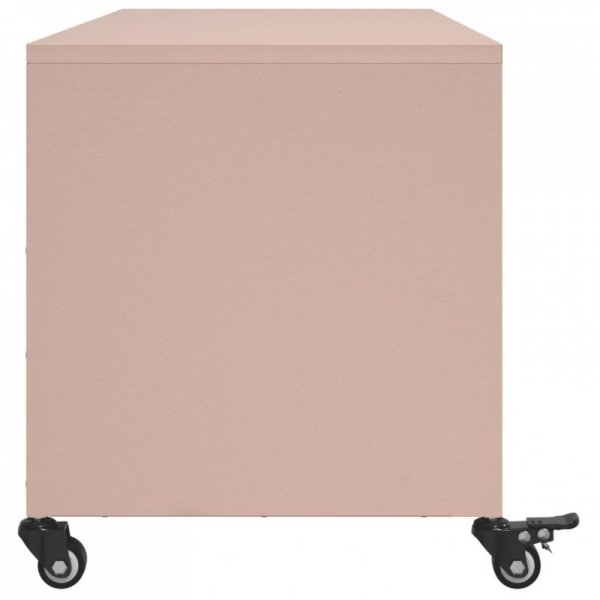 Szafka RTV, różowa, 100,5x39x43,5 cm, stal