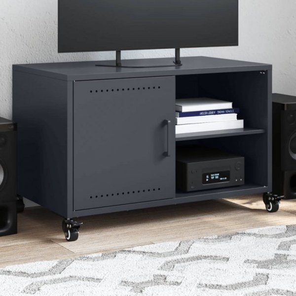 Szafka RTV, antracytowa, 68x39x43,5 cm, stal