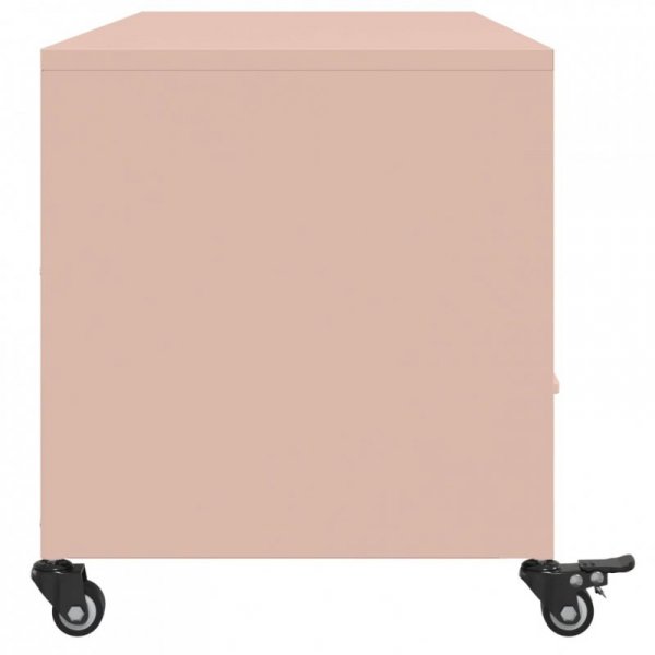 Szafka RTV, różowa, 100,5x39x43,5 cm, stal