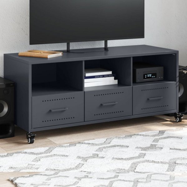 Szafka RTV, antracytowa, 100,5x39x43,5 cm, stal