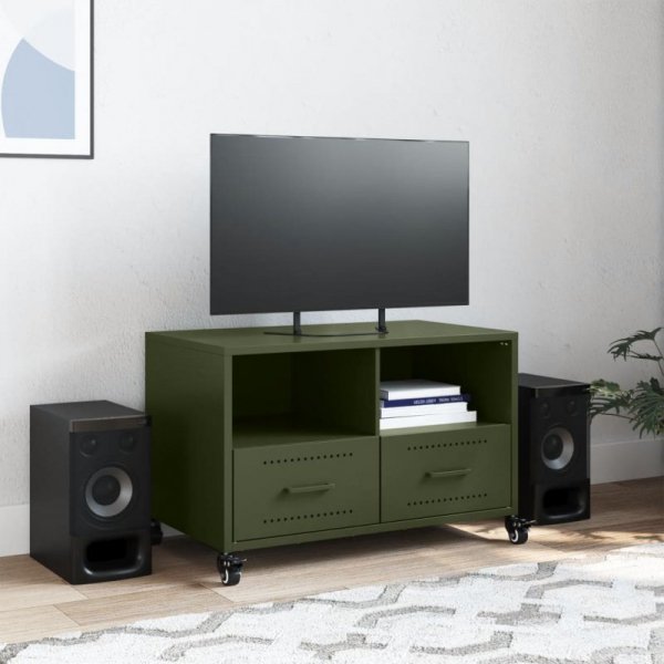 Szafka RTV, oliwkowa, 68x39x43,5 cm, stal