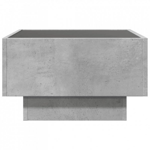 Stolik kawowy z LED, szarość betonu, 50x50x30 cm