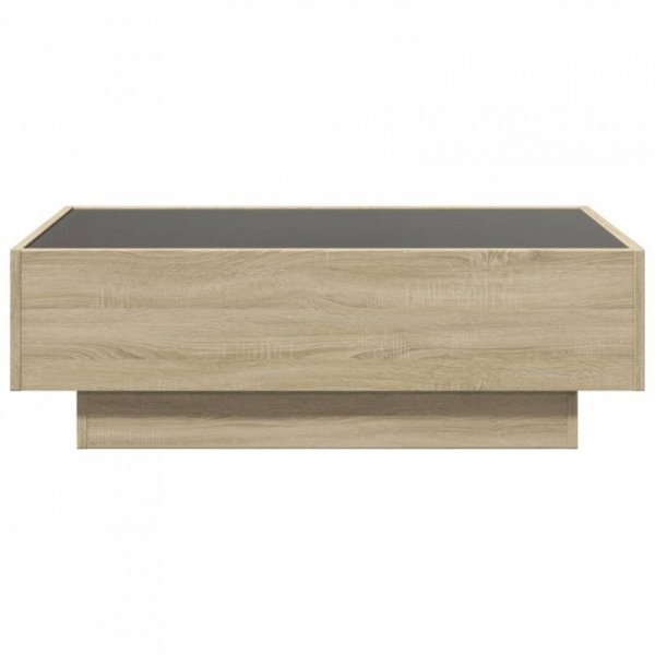 Stolik kawowy z LED, dąb sonoma, 90x50x30 cm
