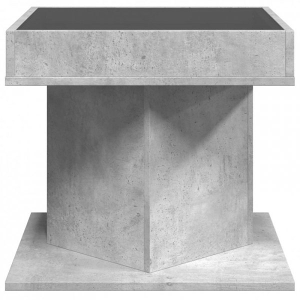 Stolik kawowy z LED, szarość betonu, 50x50x45 cm