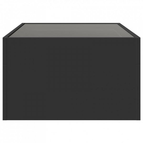 Stolik kawowy z LED Infinity, czarny, 90x50x30 cm