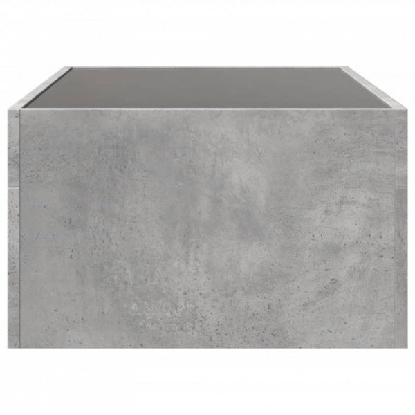 Stolik kawowy z LED Infinity, szarość betonu, 90x50x30 cm