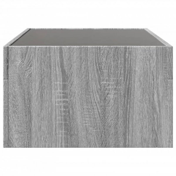 Stolik kawowy z LED Infinity, szary dąb sonoma, 90x50x30 cm