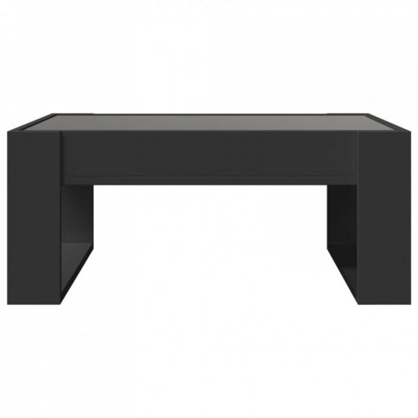 Stolik kawowy z LED Infinity, czarny, 70x53x30 cm