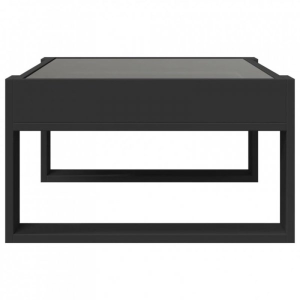Stolik kawowy z LED Infinity, czarny, 70x53x30 cm