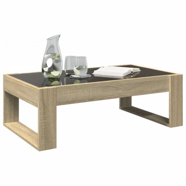 Stolik kawowy z LED Infinity, dąb sonoma, 90x53x30 cm