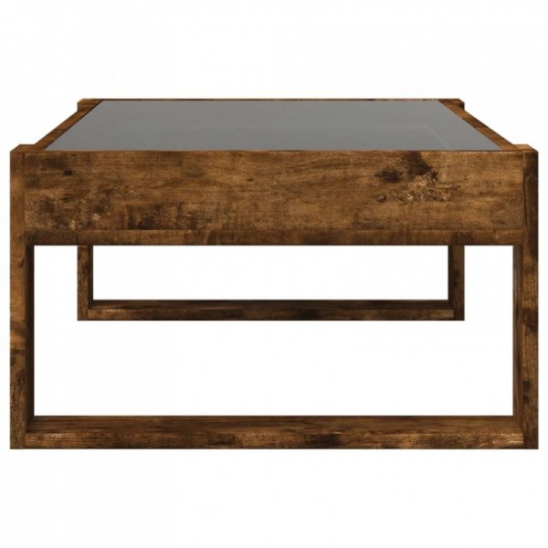 Stolik kawowy z LED Infinity, przydymiony dąb, 90x53x30 cm