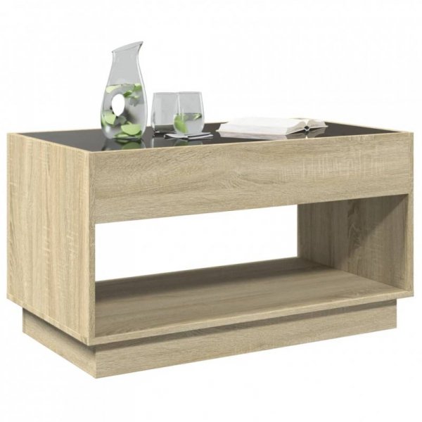 Stolik kawowy z LED Infinity, dąb sonoma, 90x50x50 cm