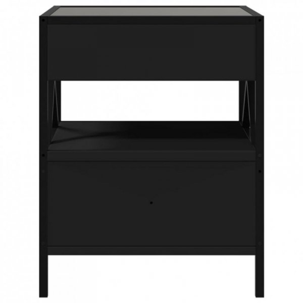 Stolik nocny z LED Infinity, czarny, 40x40x51 cm