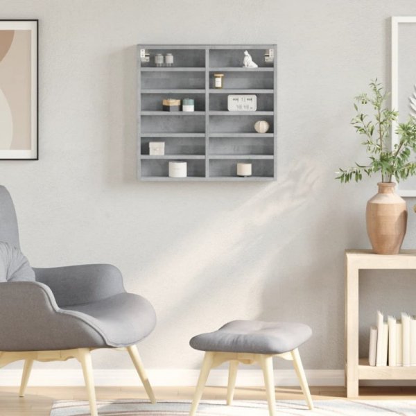 Witryna, szarość betonu, 60x8,5x58 cm, materiał drewnopochodny