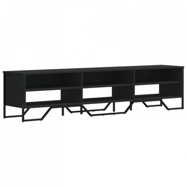 Szafka pod TV, czarna, 180x34x41 cm, materiał drewnopochodny