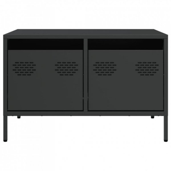 Szafka RTV, czarna, 68x50x43,5 cm, stal walcowana na zimno