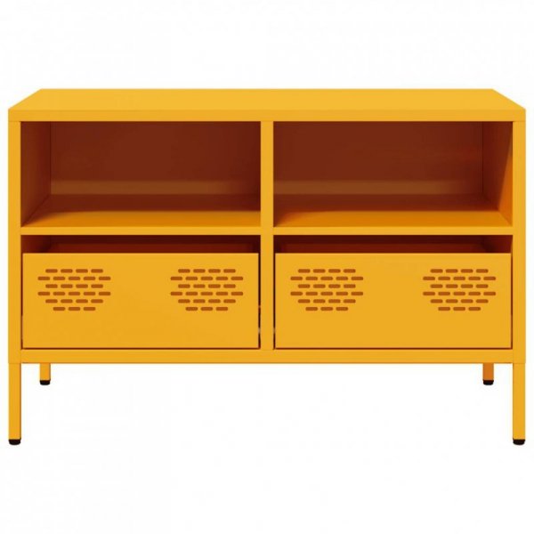 Szafka RTV, musztardowa, 68x39x43,5 cm, stal walcowana na zimno