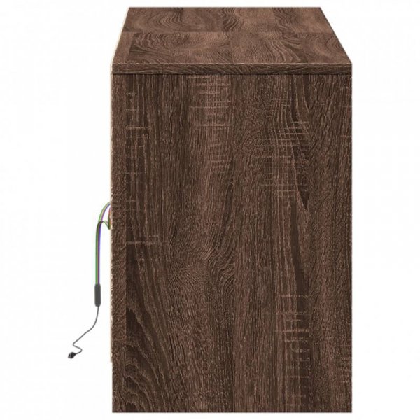 Szafka pod TV z LED, brązowy dąb, 139,5x34x50 cm