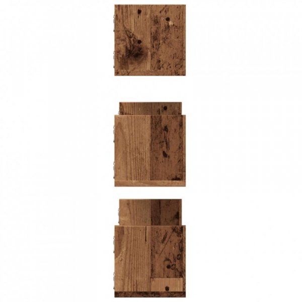 Półki ścienne, 3 szt., stare drewno, 58x18x18 cm