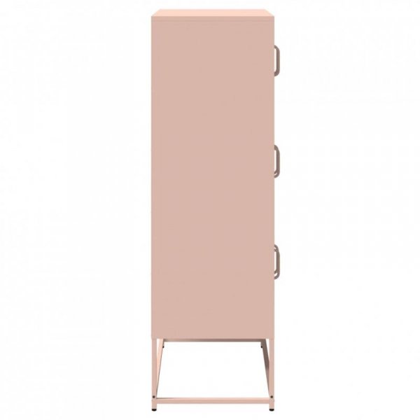 Komoda wysoka różowa 68x39x123 cm stalowa