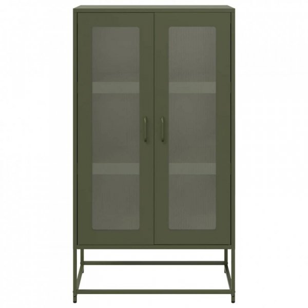 Komoda Oliwkowo-zielona 68x39x123 cm Stal