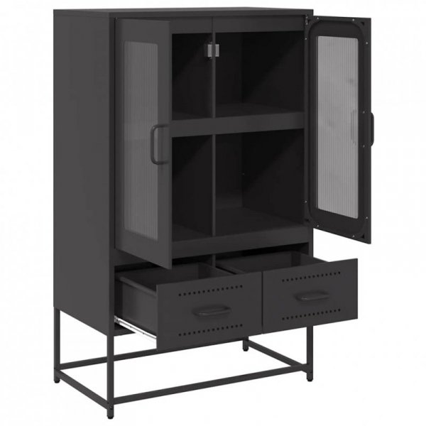 Szafka, czarna, 68x39x111,5 cm, stal