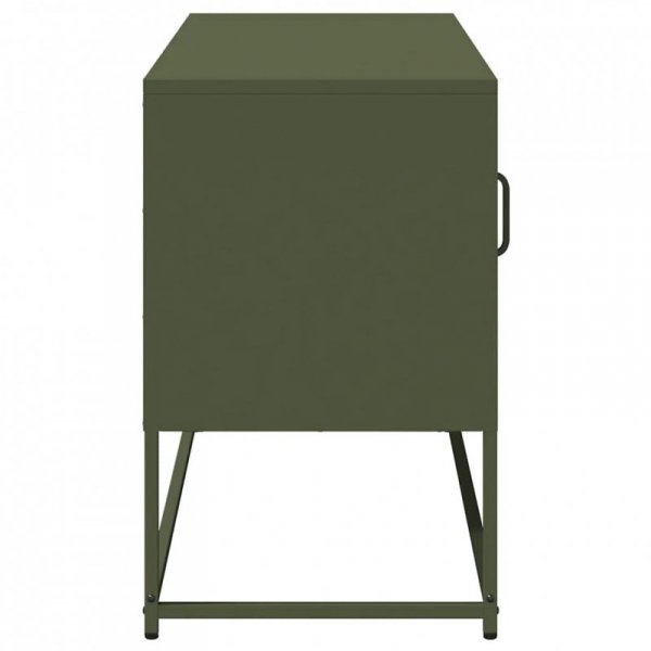 Szafka pod telewizor, oliwkowa, 100,5x39x60,5 cm, stalowa