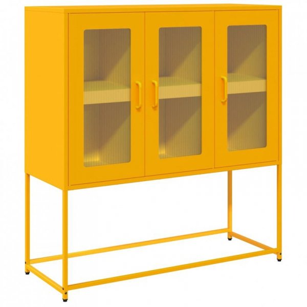 Szafka, musztardowa, 100,5x39x107 cm, stal walcowana na zimno