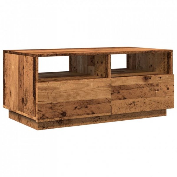 Stolik kawowy z oświetleniem LED, stare drewno, 90x49x40 cm