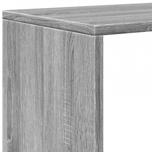 Regał przegroda, 4 poziomy, szary dąb sonoma, 131,5x29x131,5 cm