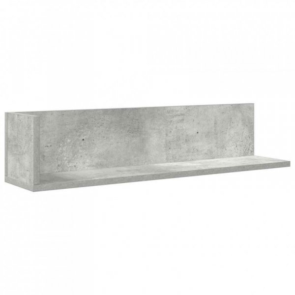 Półki ścienne, 2 szt., szarość betonu, 75x16,5x16,5 cm