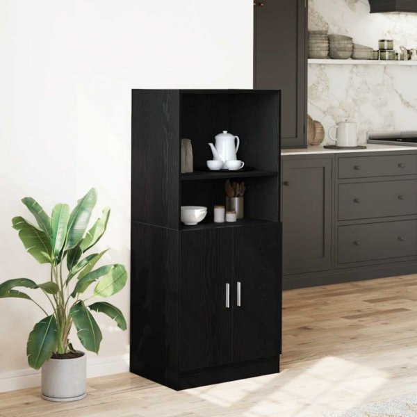 Szafka kuchenna, czarna 57x41,5x131,5cm materiał drewnopochodny
