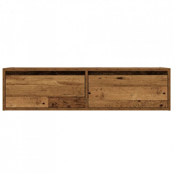 Szafka pod TV z oświetleniem LED, stare drewno, 100x35,5x25 cm