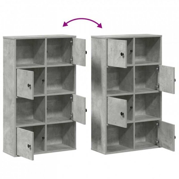 Regał, szarość betonu, 60x24x101,5 cm, materiał drewnopochodny