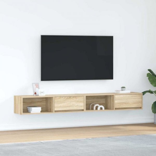 Szafki RTV 2 szt. Dąb Sonoma 100x31x25,5 cm Drewno klejone