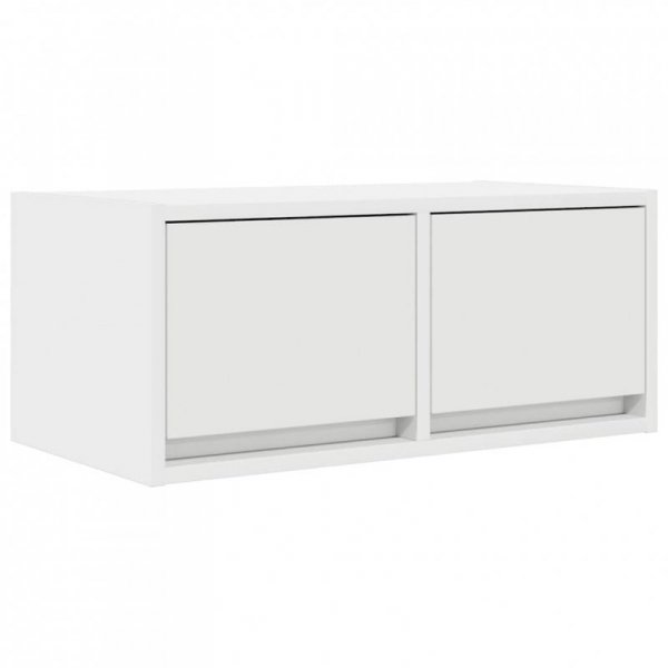Szafki RTV 2 szt. Białe 60x31x25,5 cm Drewno klejone
