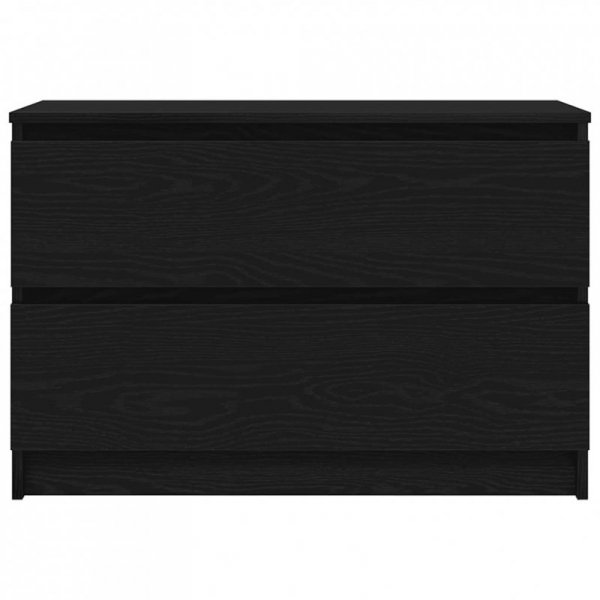 Szafka pod TV Czarna 80x35x54 cm Drewno klejone