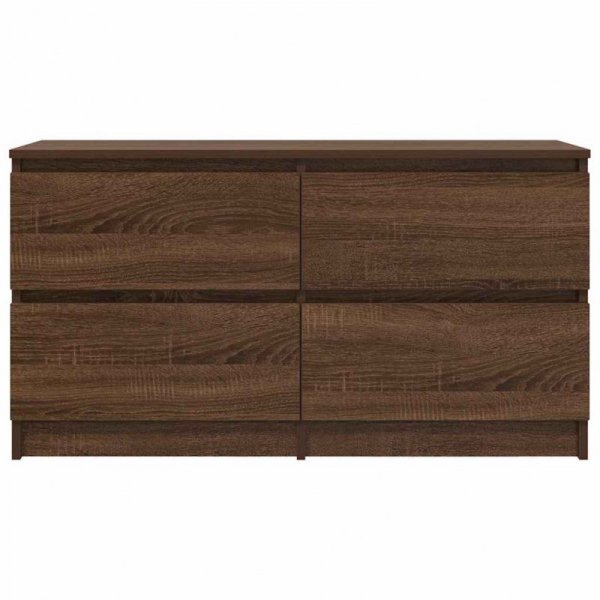 Szafka RTV Brązowy Dąb 100x35x54 cm Drewno klejone