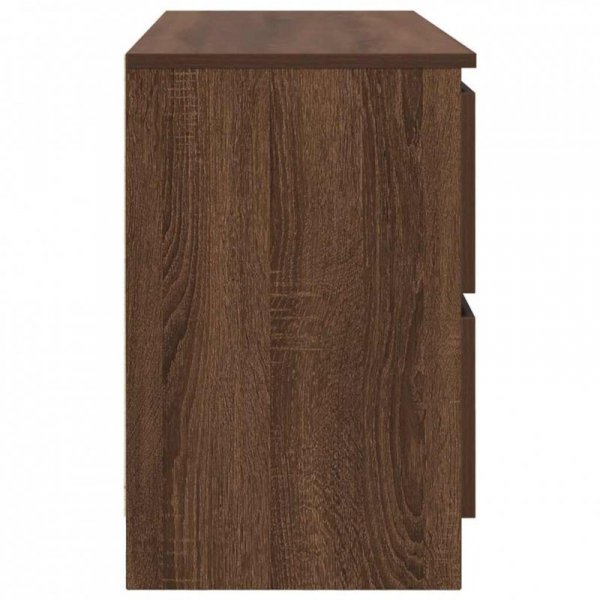 Szafka RTV Brązowy Dąb 100x35x54 cm Drewno klejone