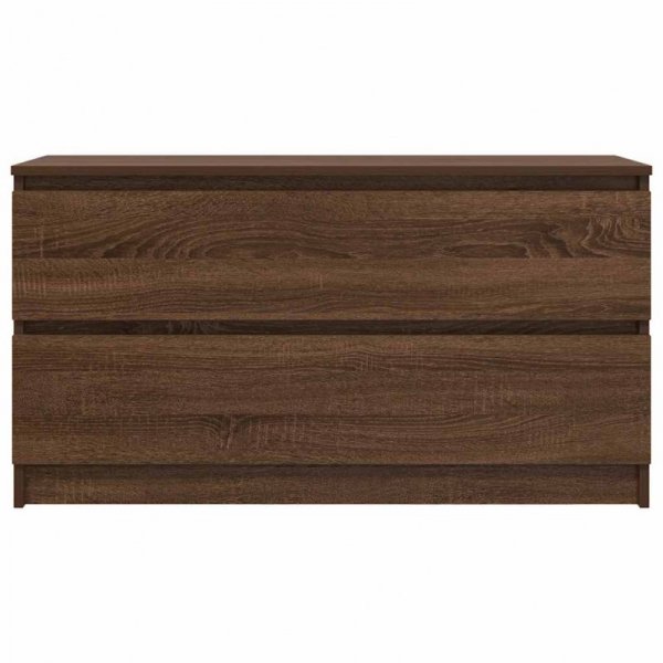Szafka RTV Brązowy Dąb 100x35x54 cm Drewno klejone