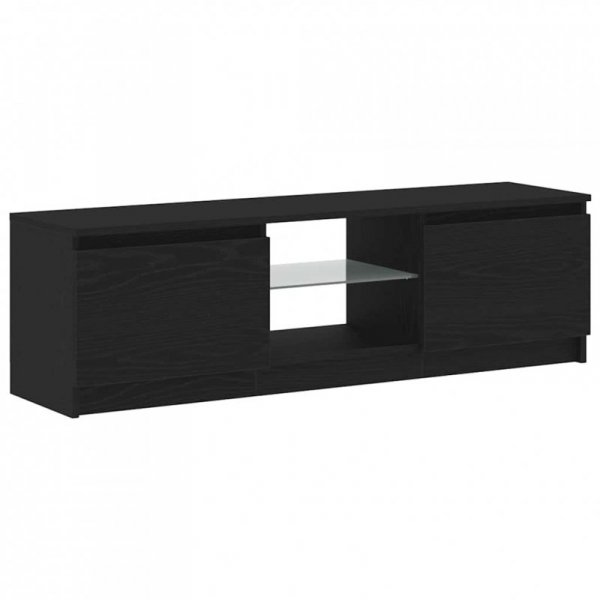 Szafka pod TV z oświetleniem LED, czarny dąb, 120x30x36 cm