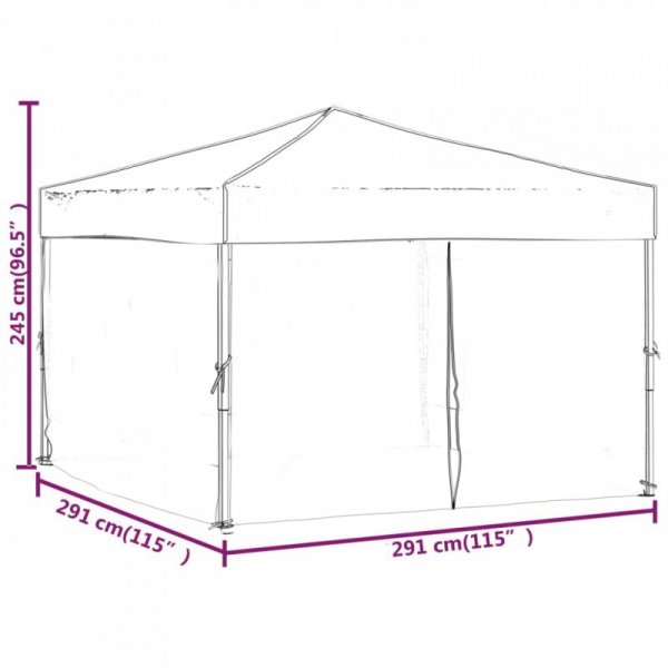 Składany namiot imprezowy ze ściankami, taupe, 3x3 m