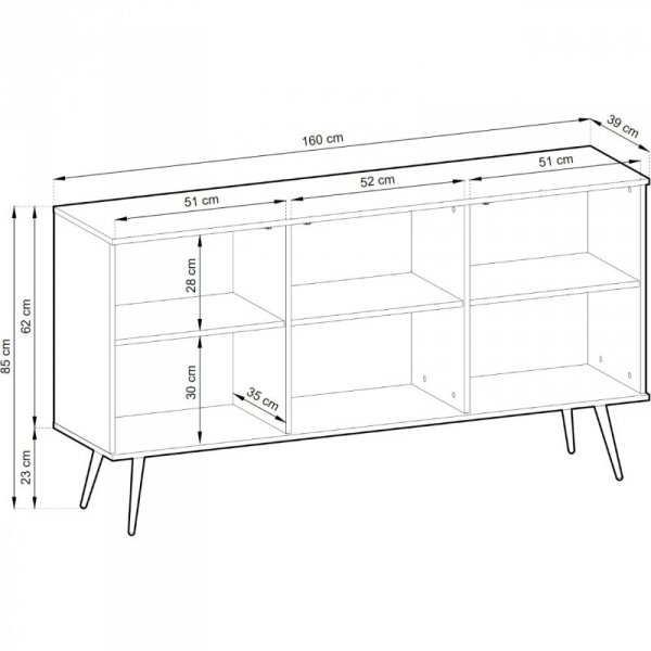 Komoda ARA K160 biały + złoty