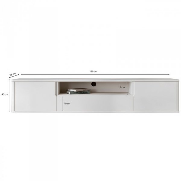 Komoda RTV wisząca RADIUS 180 biały