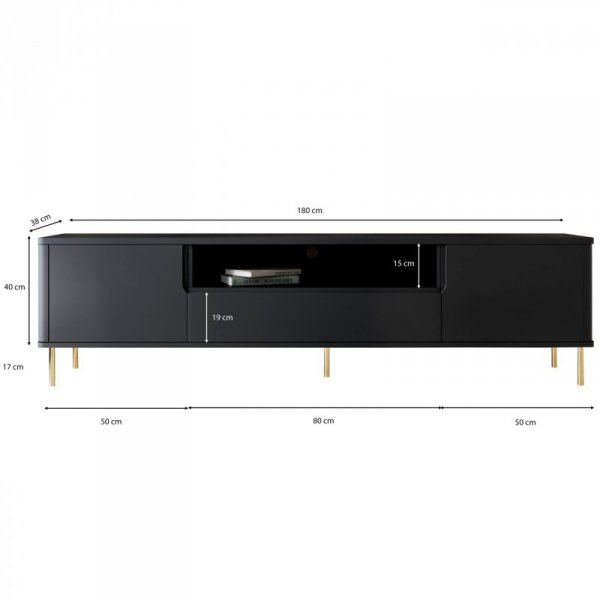 Komoda RTV RADIUS 180NZ czarny