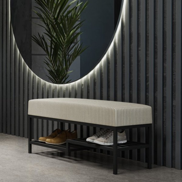 Ławka tapicerowana ARAD 80cm czarny / poso 100